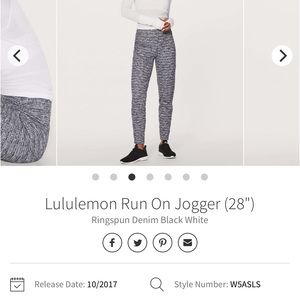 Lululemon Run On Joggers size 10